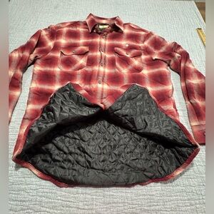Cotton Brothers Flannel Chore Coat Buffalo‎ Check Jacket Size XL Quilted Lining